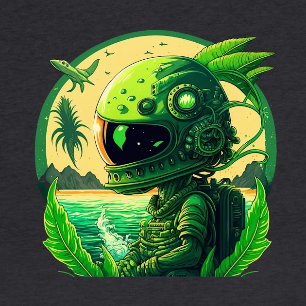 Green alien astronaut by Kamila's Ideas